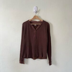 Brown Waffle Knit Top